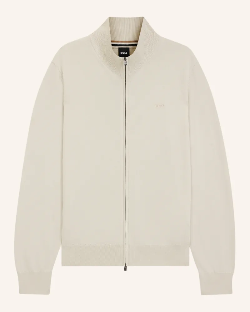 HUGO BOSS Strickjacke Upalano-L Regular Fit weiss Weiss