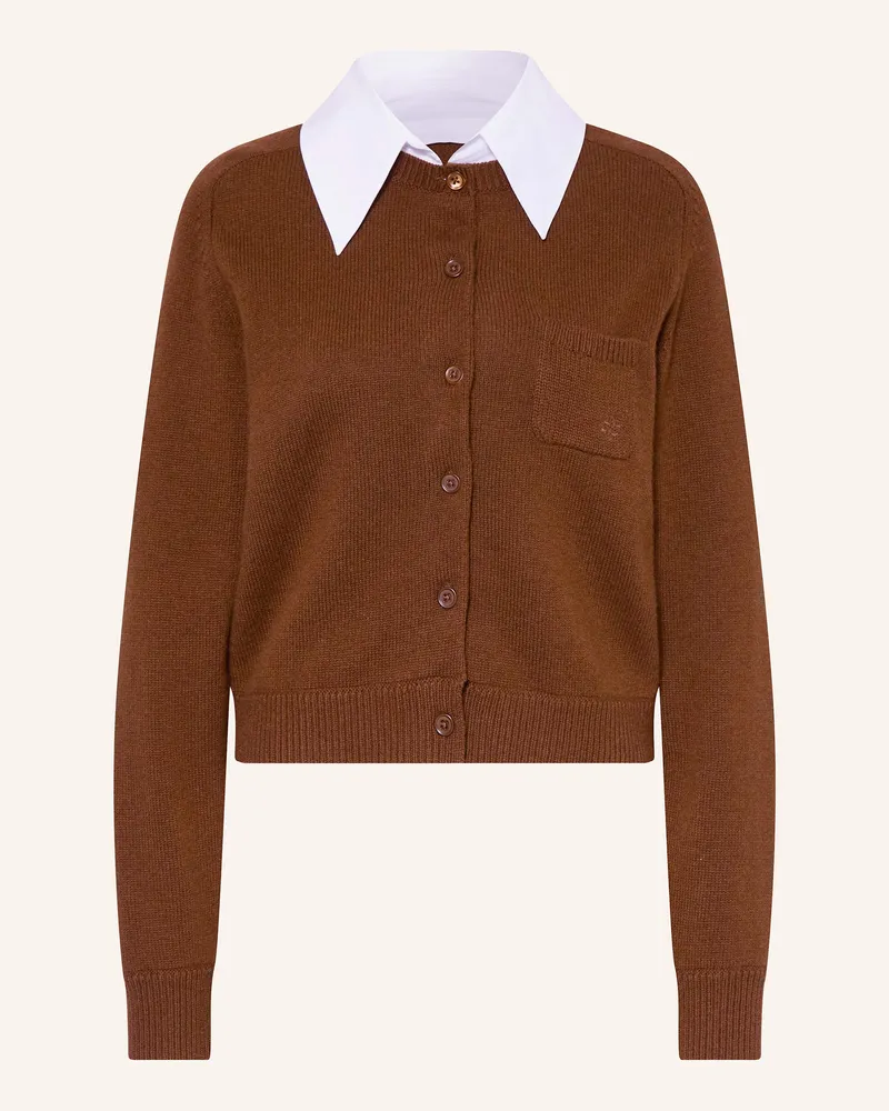 Dorothee Schumacher Strickjacke Elegant Statements Mit Cashmere Und Abnehmbarem Kragen braun Braun