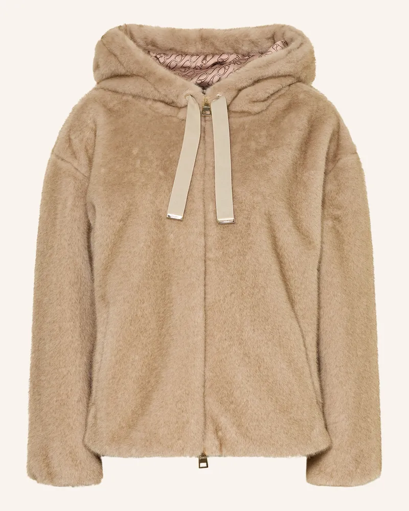 Herno Kunstpelz-Jacke beige Hellbraun