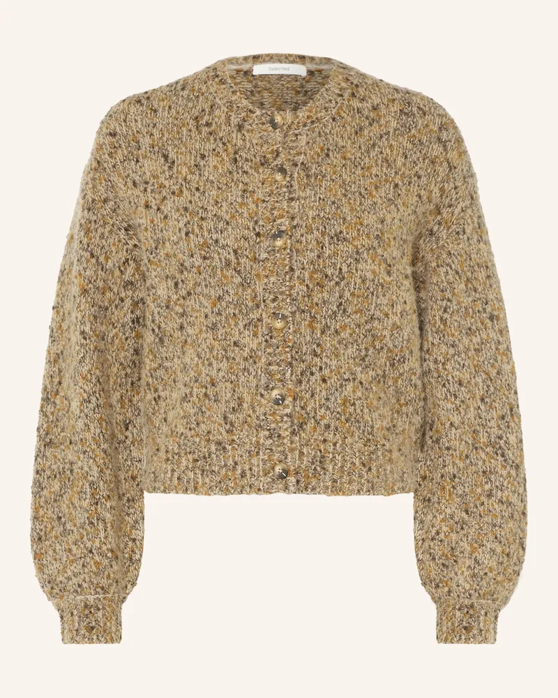 Selected Strickjacke braun Camel