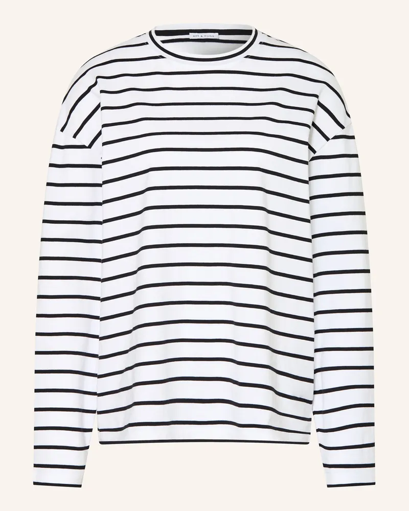 Mrs & HUGS Longsleeve schwarz Weiss