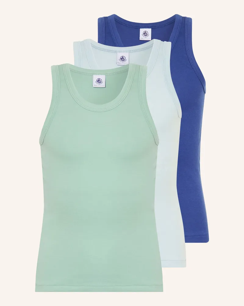 Petit Bateau 3er-Pack Unterhemden blau Blau