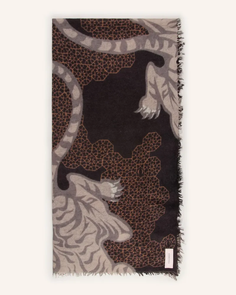 Puschoen Cashmere-Schal Bengal Tiger schwarz Schwarz