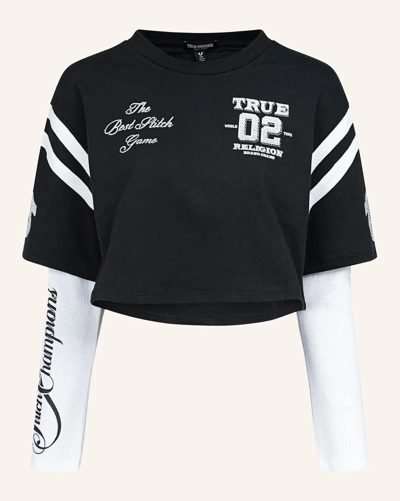 True Religion Langarmshirt Crystal schwarz Schwarz