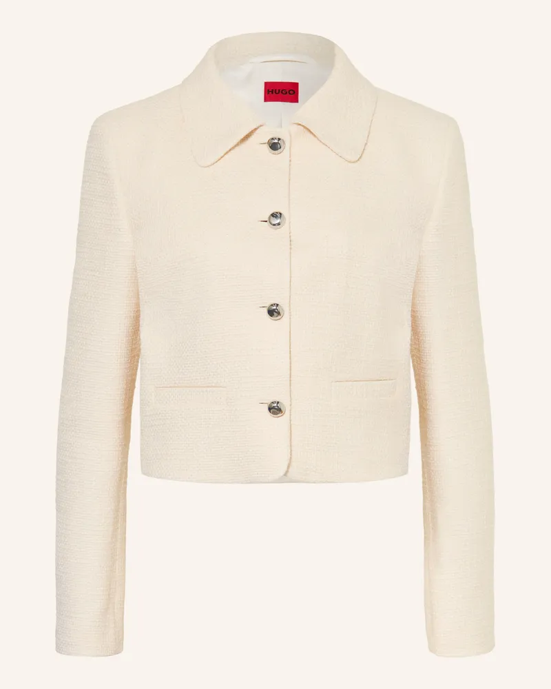 HUGO BOSS Kastenjacke Aresia Aus Bouclé weiss Weiss