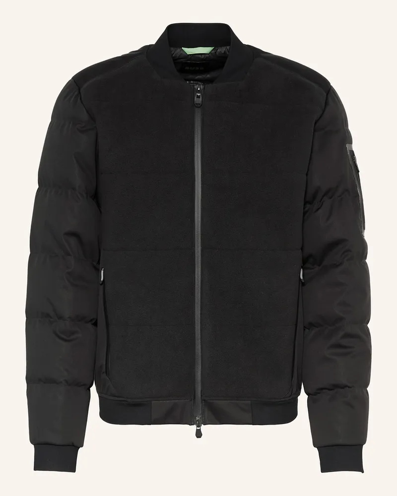 HUGO BOSS Daunenjacke OW_HOLE19 im Materialmix Schwarz
