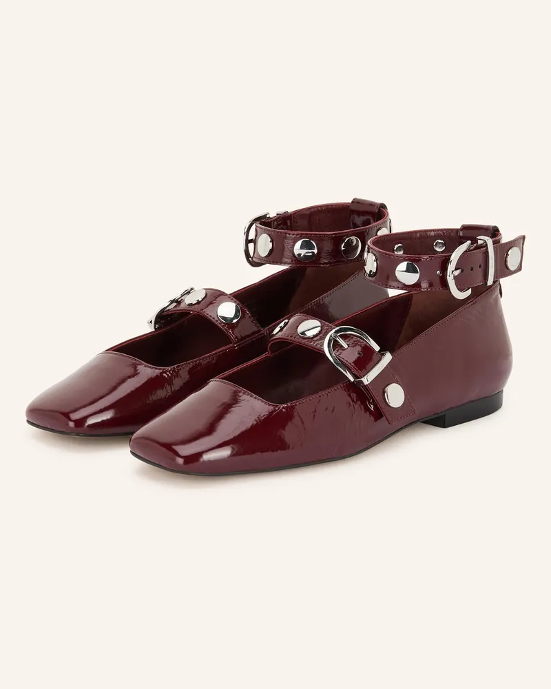 Maje Mary-Jane-Ballerinas Dunkelrot