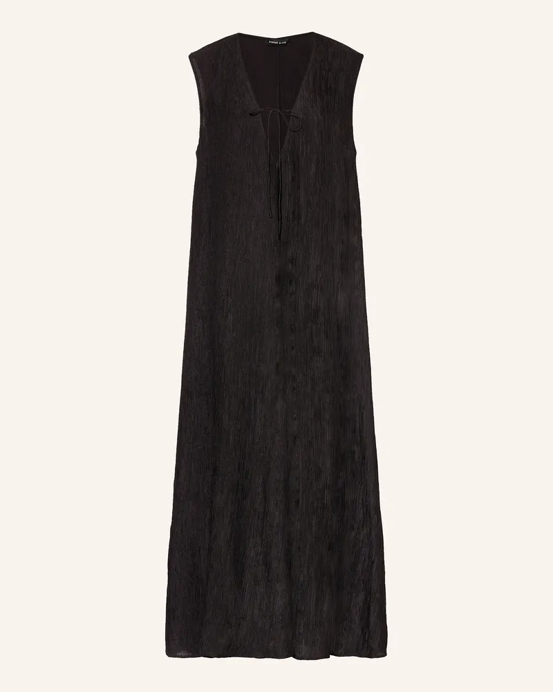 Anine Bing Kleid CONSTANCE mit Plissees Schwarz