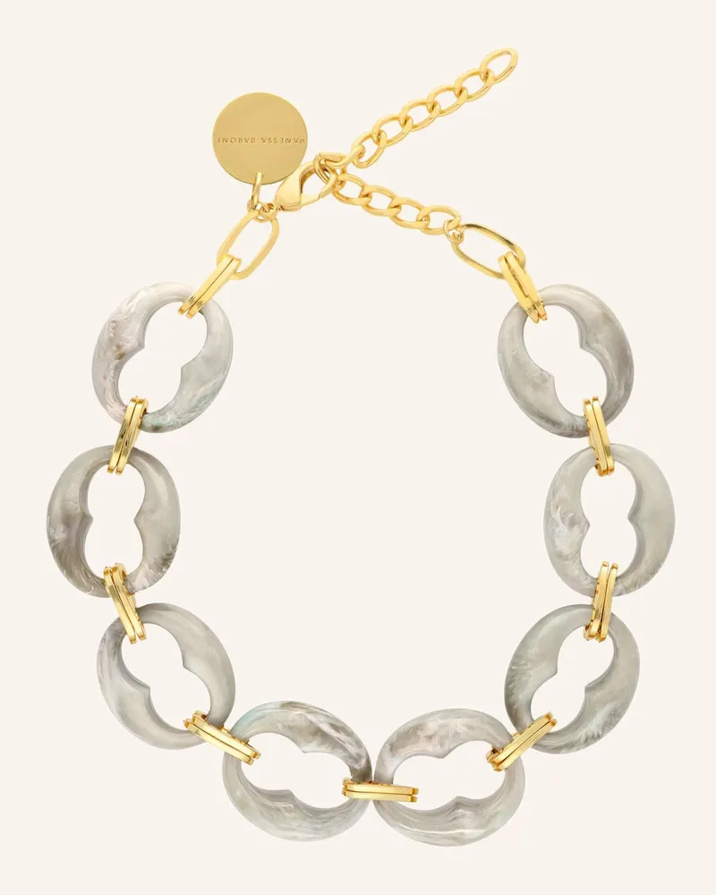 Vanessa Baroni Halskette Turtle Necklace Snow Green Marble By Glambou gold Gold