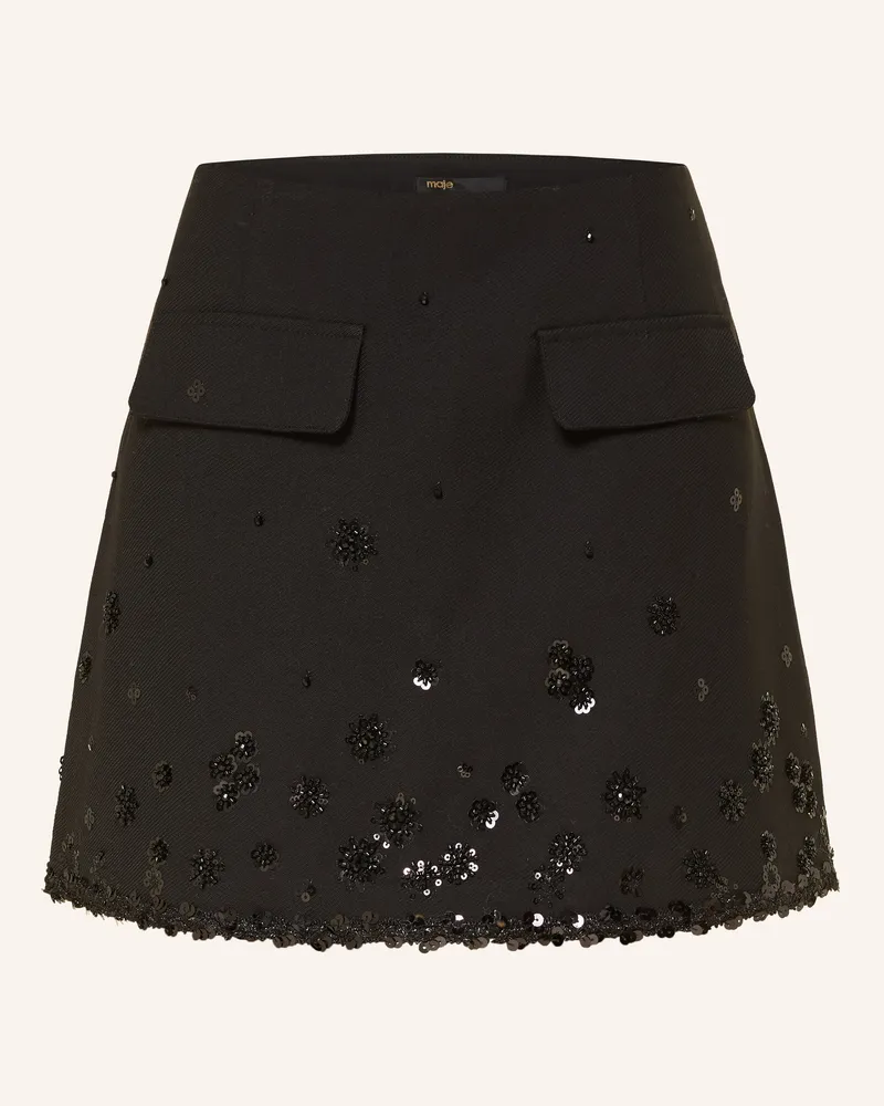 Maje Skort mit Pailletten Schwarz