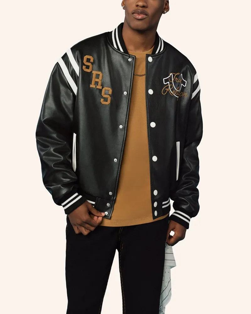 True Religion Collegejacke Schwarz