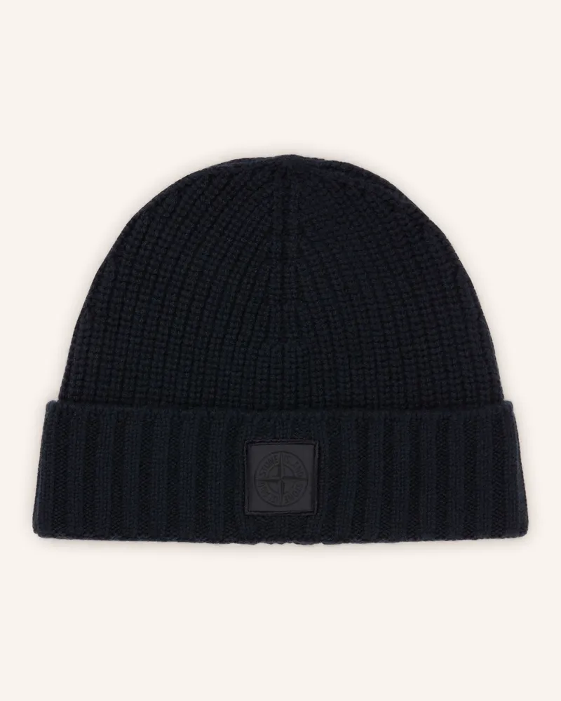 Stone Island Cashmere-Mütze Ghost blau Dunkelblau