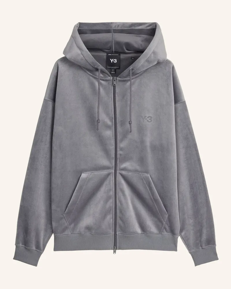 Y-3 Y-3 Kapuzenjacke, Samtcord grau Grau