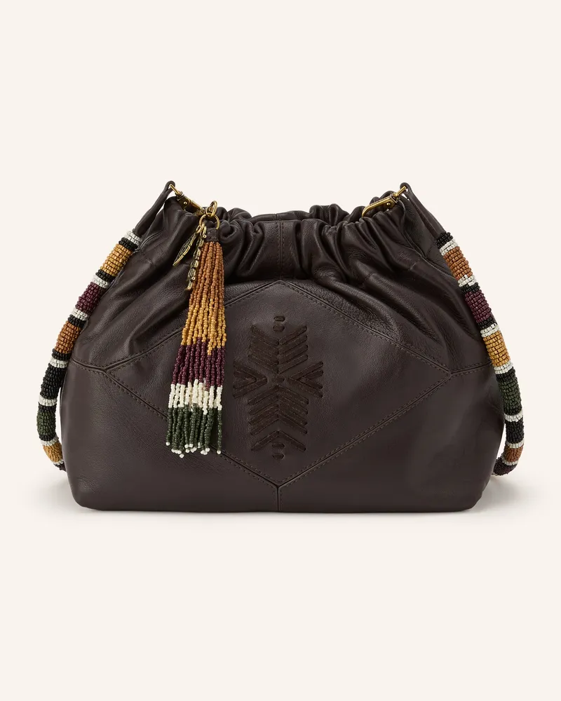 ba&sh Umhängetasche June Mini Mit Schmuckperlen braun Dunkelbraun