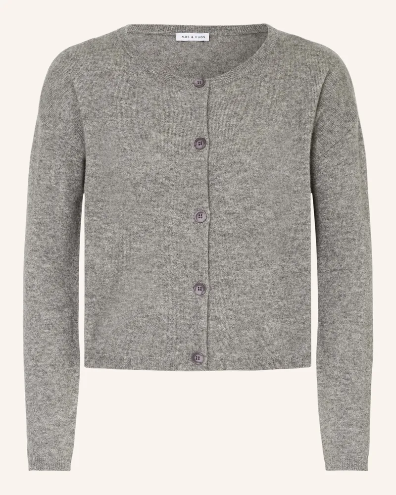 Mrs & HUGS Strickjacke mit Cashmere Grau