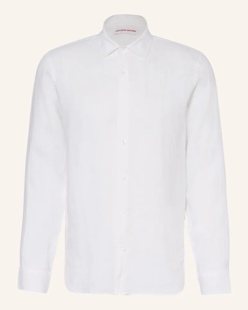 Orlebar Brown Leinenhemd Giles Tailored Fit weiss Creme