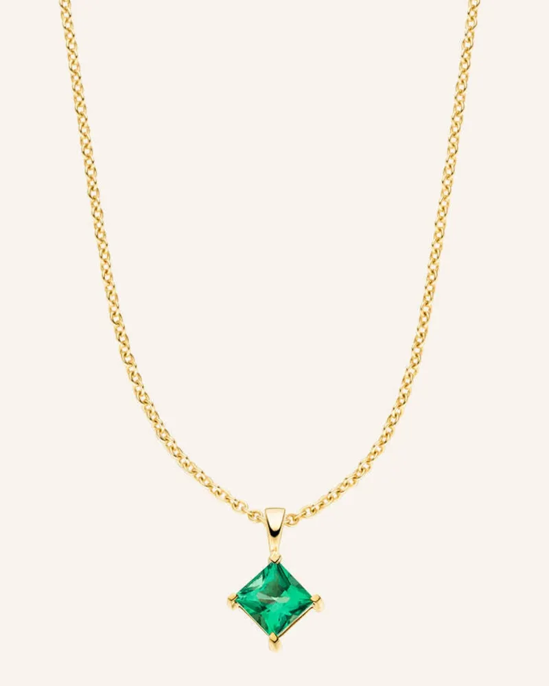 VEYNOU Halskette KLARA SMARAGD aus 14 Karat Gelbgold und 0,25ct. Smaragd Gold