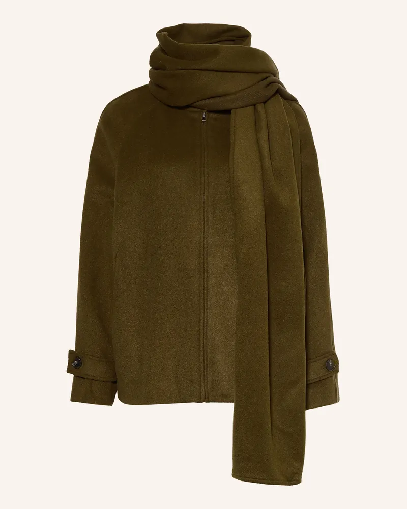 Neo Noir Jacke Paige Mit Abnehmbarem Schal gruen Oliv