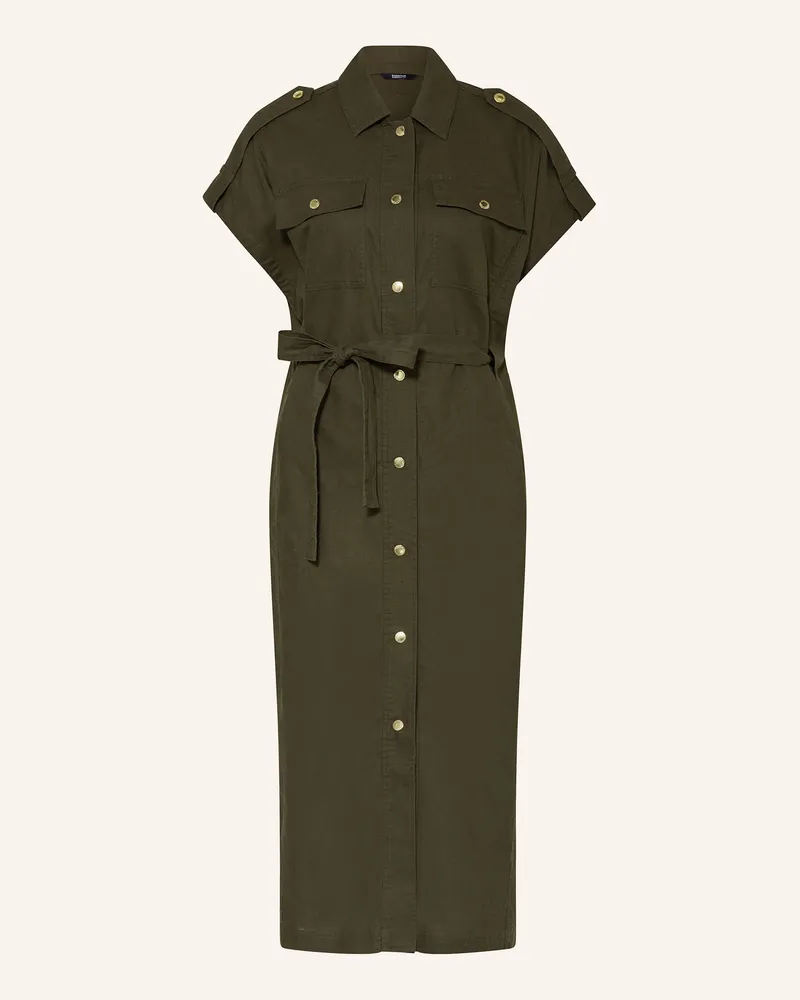 Barbour Hemdblusenkleid HARLOW mit Leinen Khaki