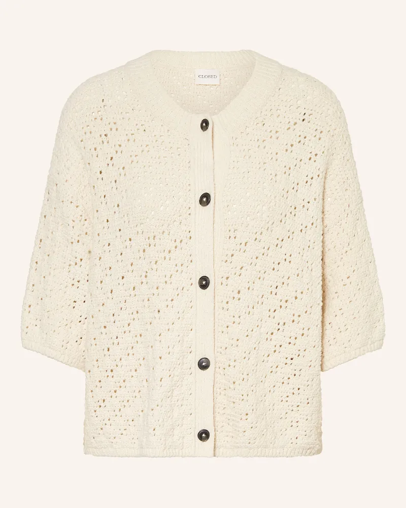 Closed Strickjacke Mit 3/4-Arm weiss Creme