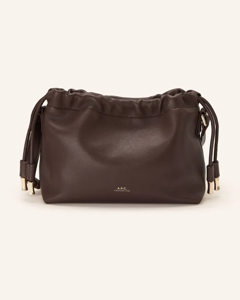 A.P.C. Beuteltasche NINON MINI Dunkelbraun