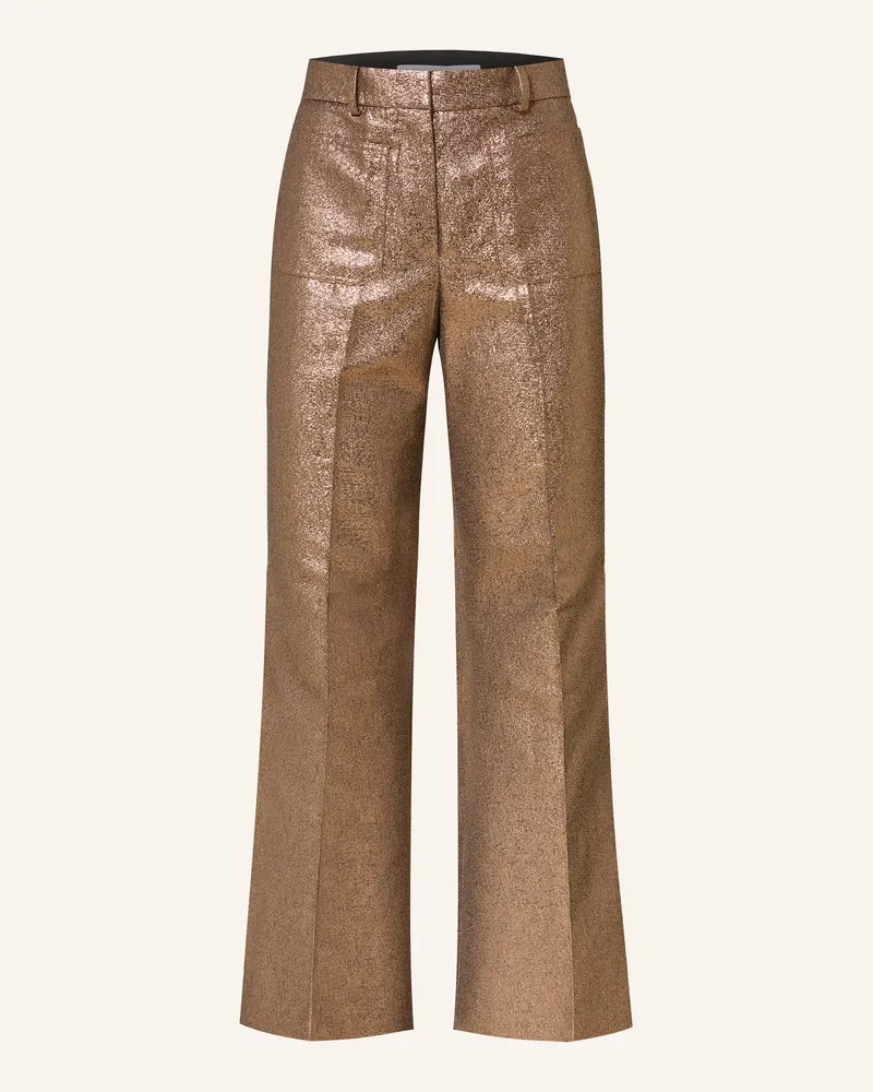 Reiss Bootcut-Hose SIENNA mit Glitzergarn Braun