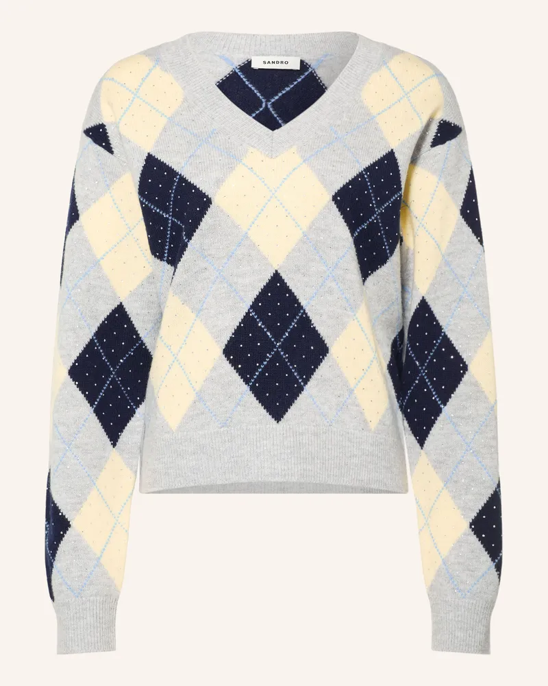 Sandro Pullover Mit Schmucksteinen grau Grau
