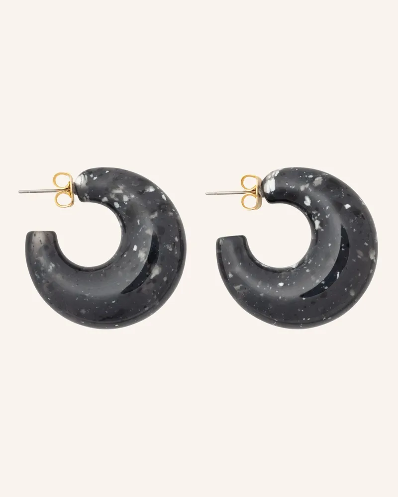 Vanessa Baroni Creolen Moon Black Marble By Glambou gold Gold