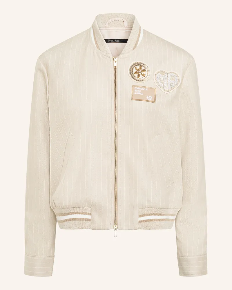 MARC AUREL Blouson mit Glitzergarn und Schmucksteinen Beige