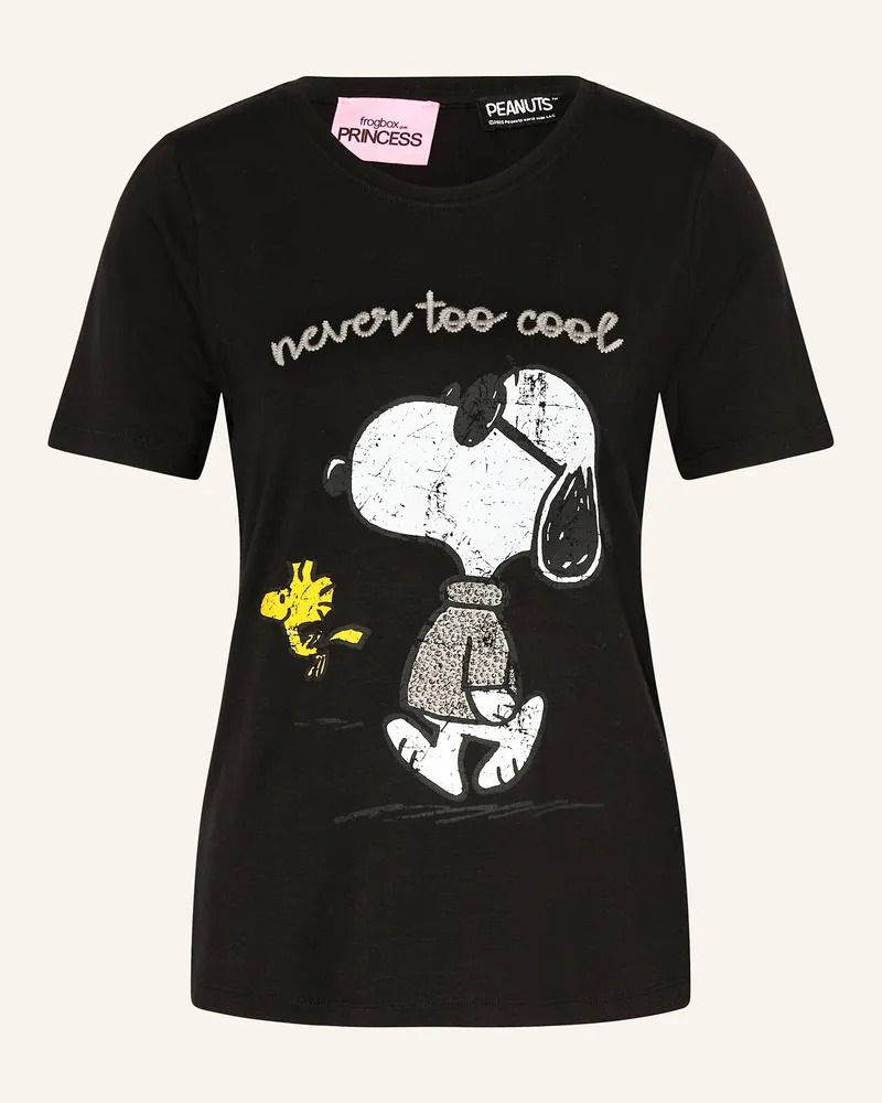 Frogbox T-Shirt mit Schmucksteinen Schwarz