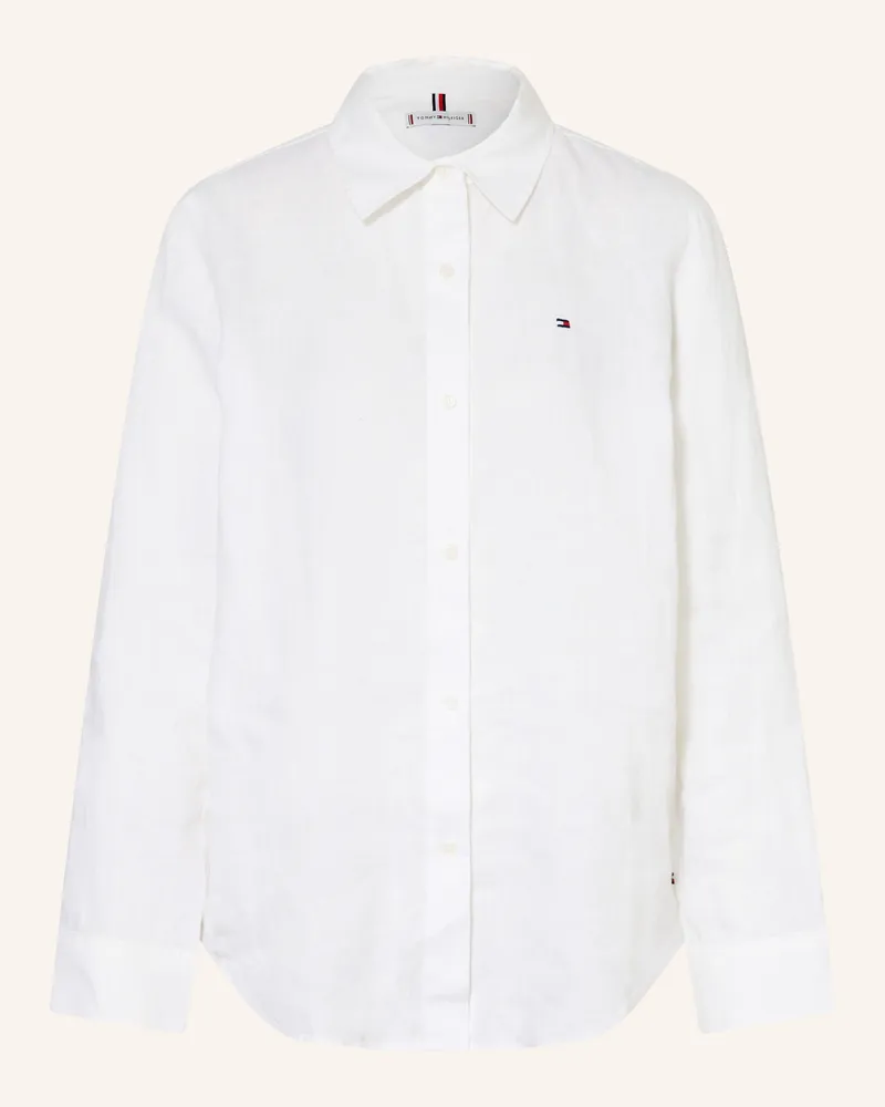 Tommy Hilfiger Hemdbluse Aus Leinen weiss Weiss