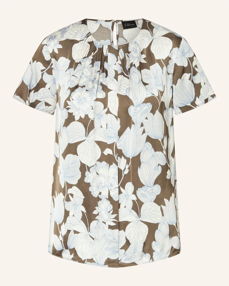 S.Oliver Blusenshirt mit Plissees Oliv