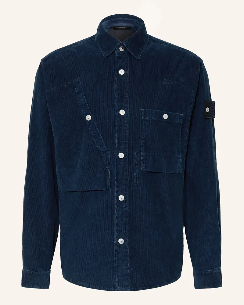 Stone Island Cord-Overjacket Dunkelblau