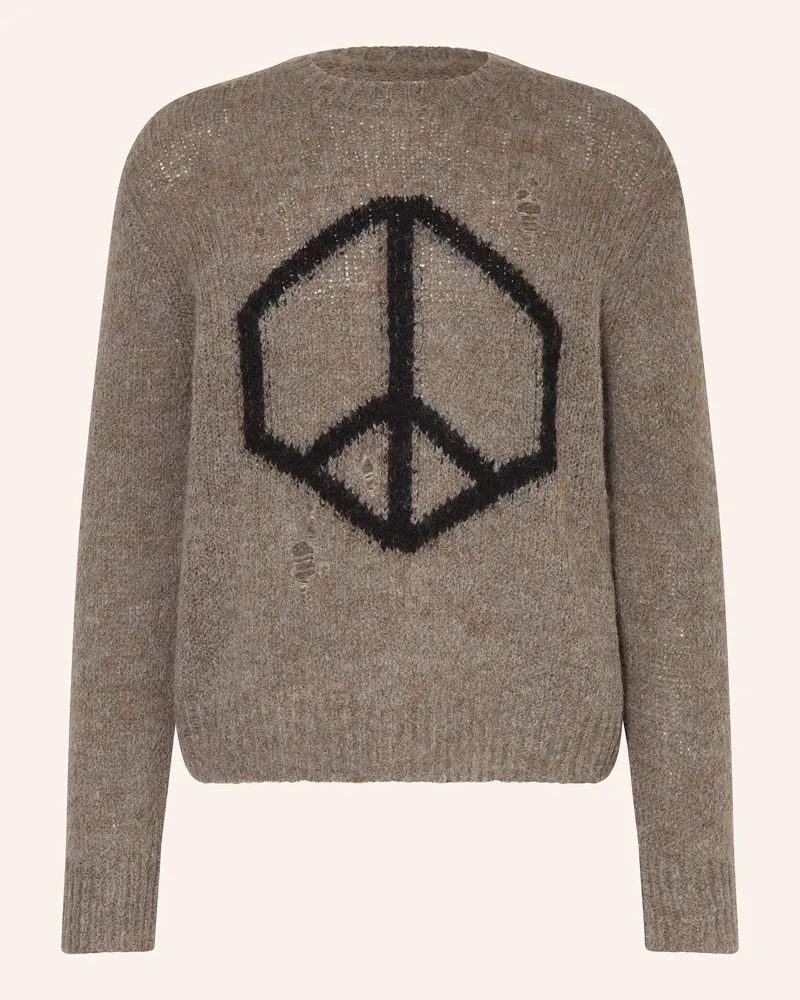 AllSaints Pullover MESSAGE mit Alpaka Taupe
