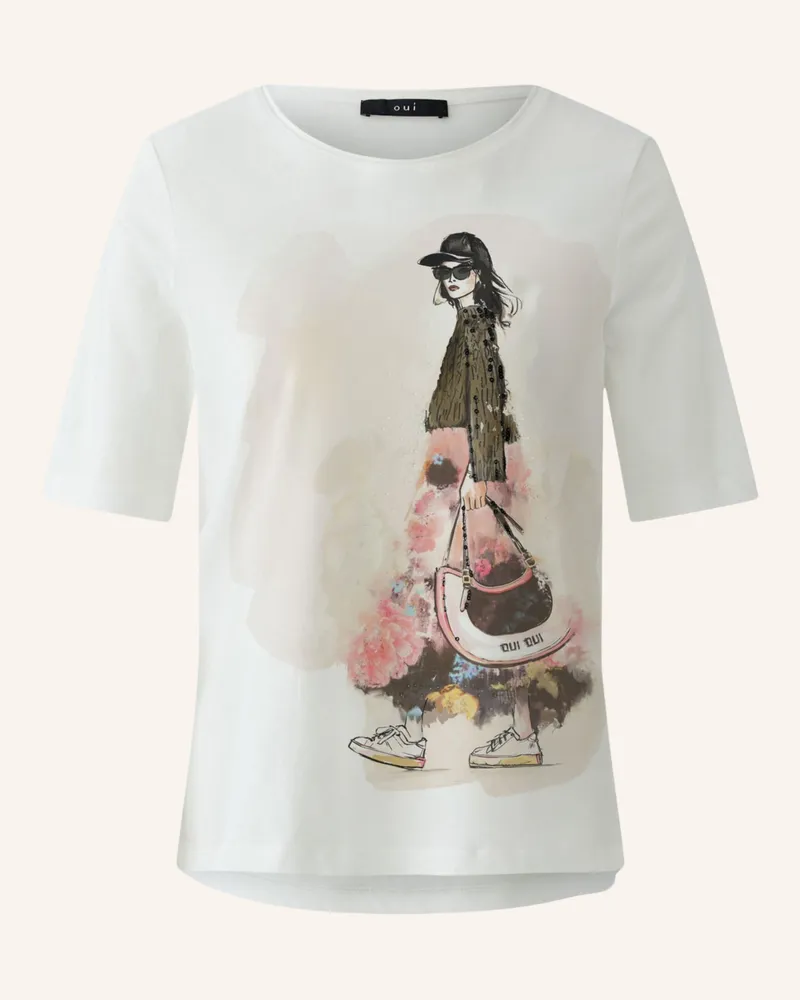 Oui  T-Shirt weiss Weiss