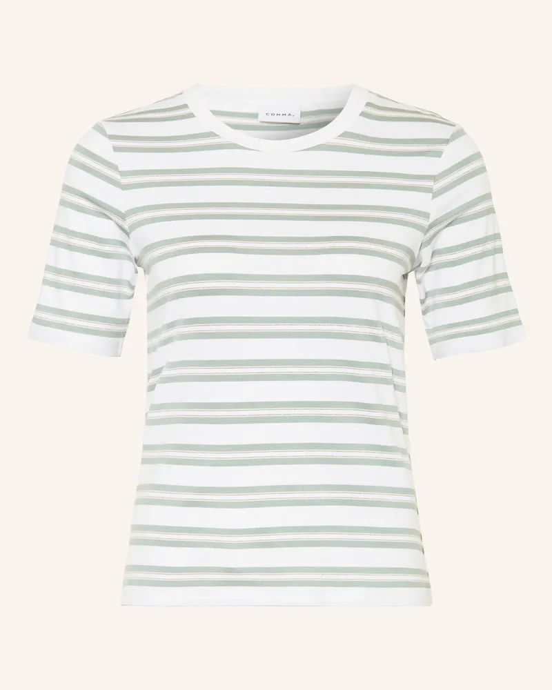 COMMA T-Shirt mit Glitzergarn Weiss