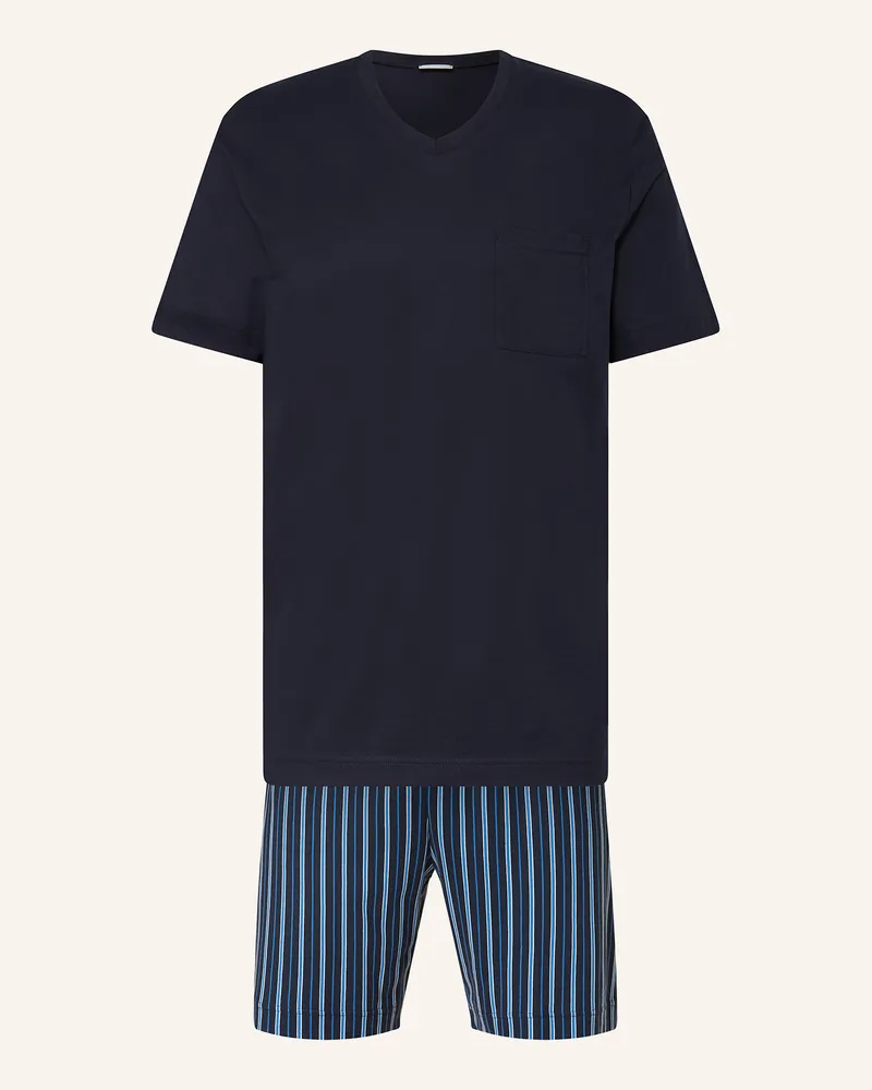 Mey Shorty-Schlafanzug Serie Straight blau Dunkelblau