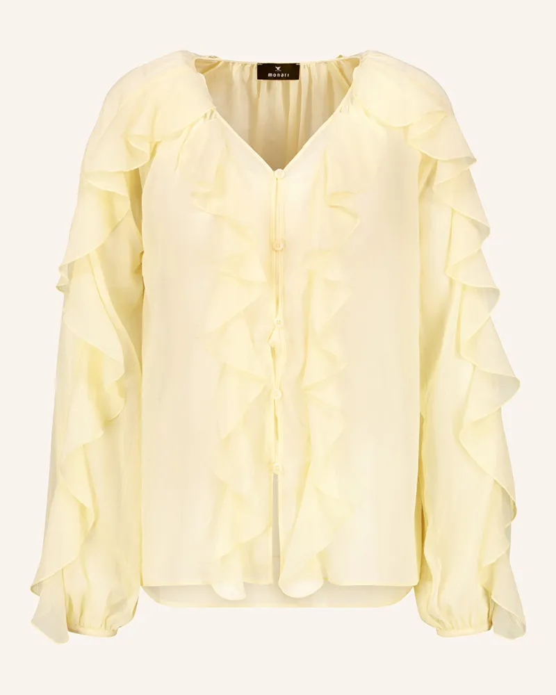 monari Bluse Mit Volants gelb Hellgelb