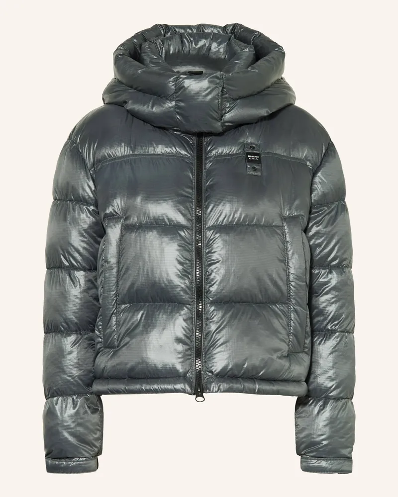 Blauer Steppjacke Gloria Mit Abnehmbarer Kapuze grau Grau