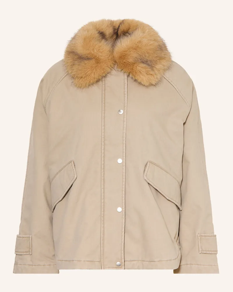 Marc O'Polo Parka Mit Abnehmbarem Kunstfell-Kragen beige Taupe