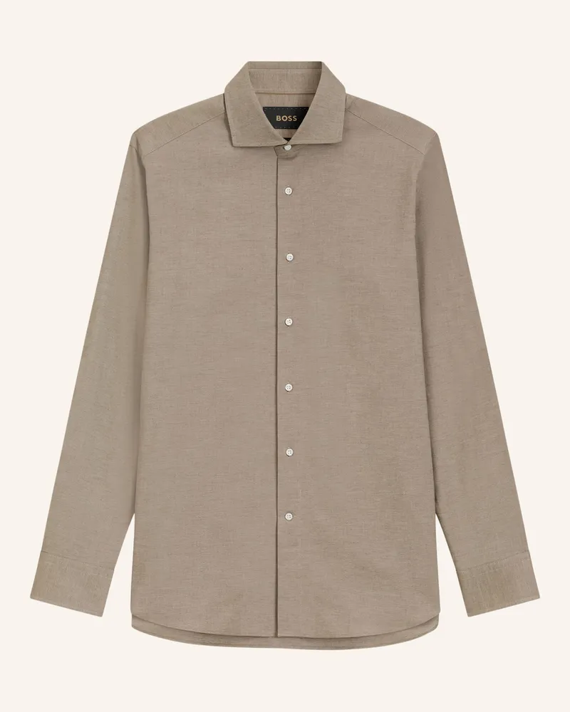 HUGO BOSS Business Hemd L-Josh-Spread-c1-243 Regular Fit braun 