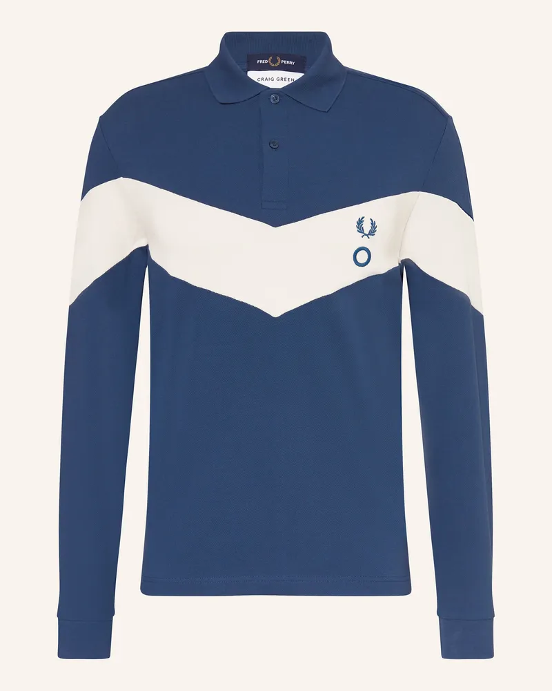 Fred Perry Piqué-Poloshirt blau Dunkelblau