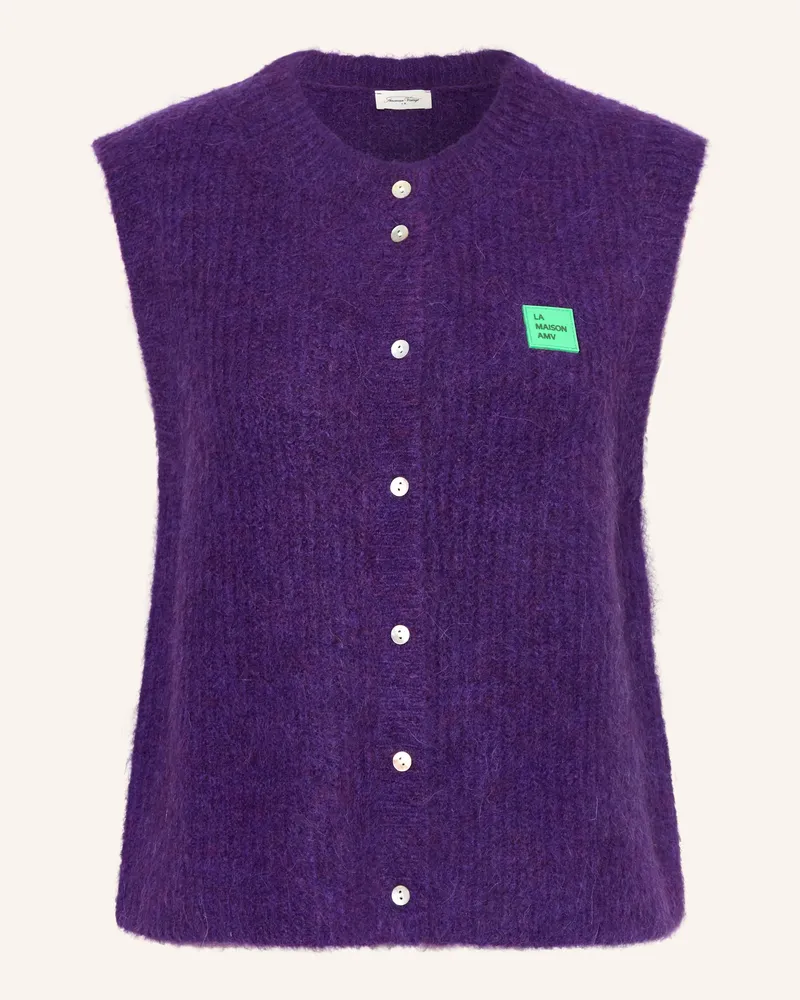 American Vintage Strickweste East Mit Alpaka lila Dunkellila