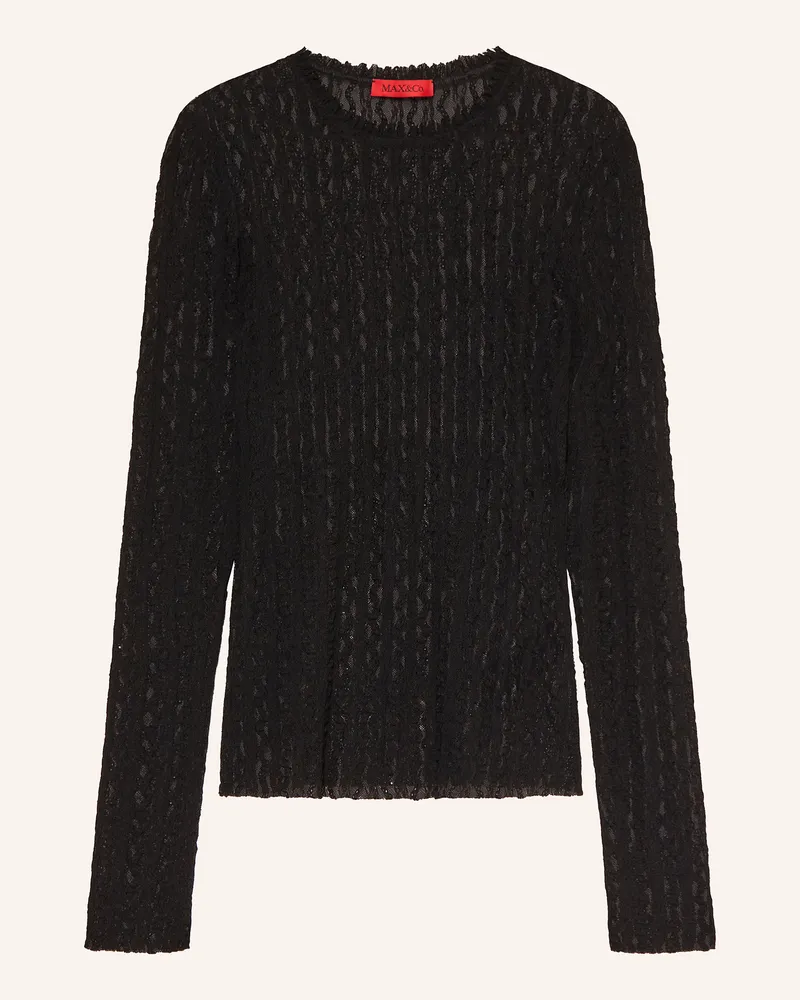 MAX&Co. Longsleeve ISIDE aus Spitze Schwarz