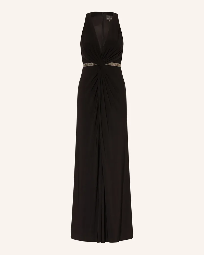 Adrianna Papell Abendkleid mit Schmucksteinen Schwarz