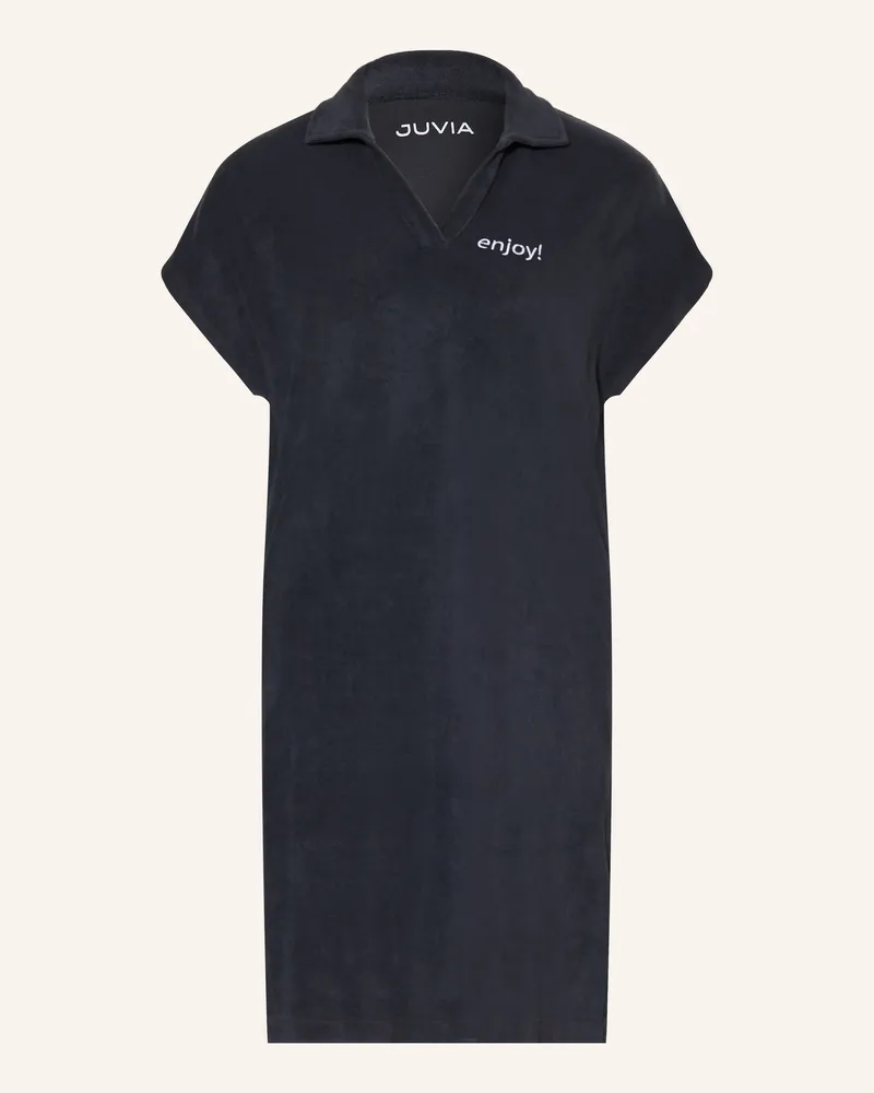Juvia Frottee-Polokleid Selina blau Dunkelblau