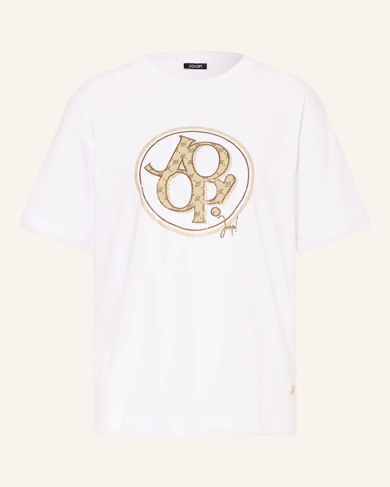 JOOP! T-Shirt TASHI mit Schmucksteinen Weiss