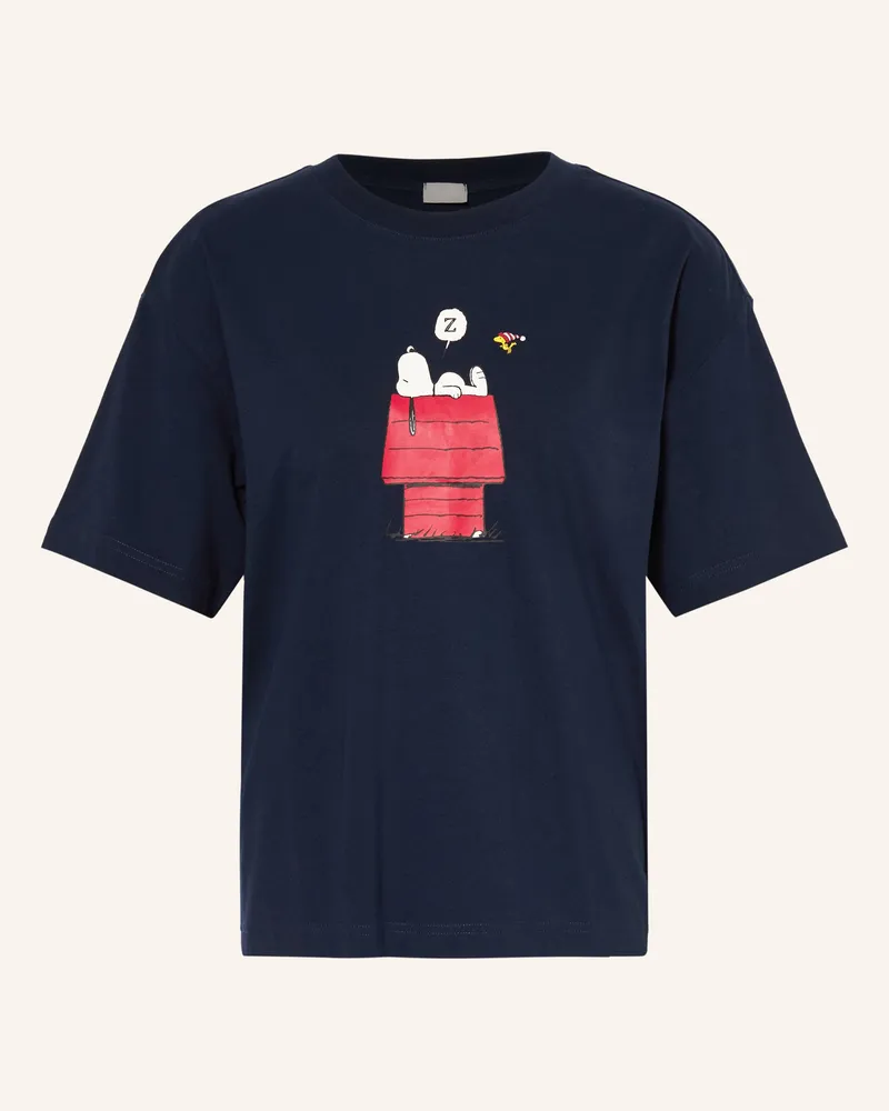 Mey Schlafshirt Serie Mey × Peanuts blau Dunkelblau