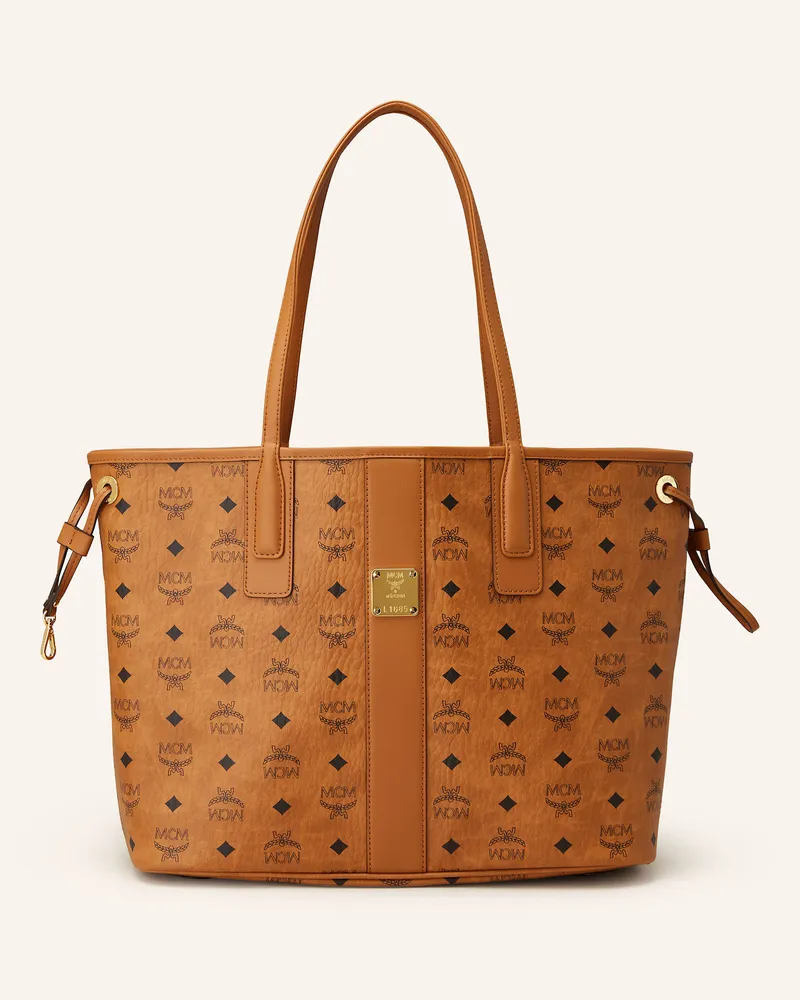 MCM Shopper LIZ MEDIUM zum Wenden mit Pouch Cognac
