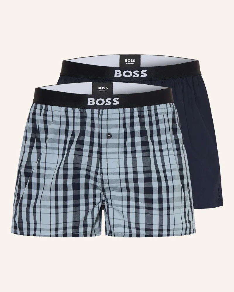HUGO BOSS 2er-Pack Web-Boxershorts Dunkelblau